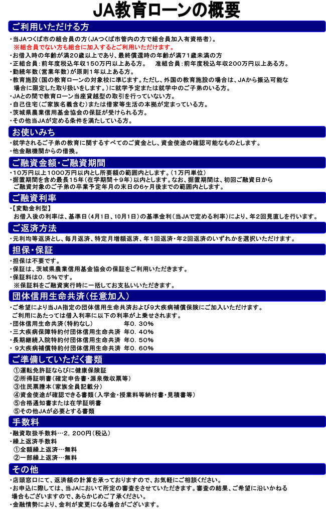 JA教育ローンキャンペーン2